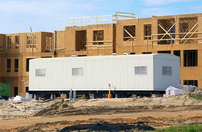 temporary office spaces for rent at a construction site in Belmont, CA